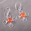Carnelian 925 Solid Sterling Silver Earrings, Handmade Gemstone Earrings Jewelry, Gifts For Wife Designer Earrings For Grandma Gift