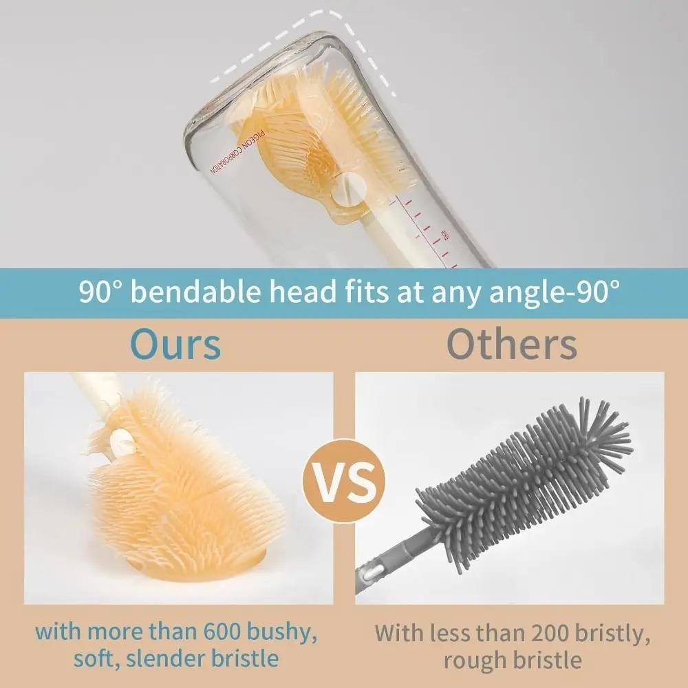 Multipurpose Baby Bottle Cleaner Brush with Box Silicone Bottle Brush Baby Bottle Brush Kit  Home