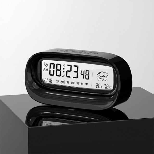 Humidity Calendar Desktop Alarm Clock Rechargeable LED Digital Alarm Clock Electronic Digital Alarm Screen Desktop Office Mute