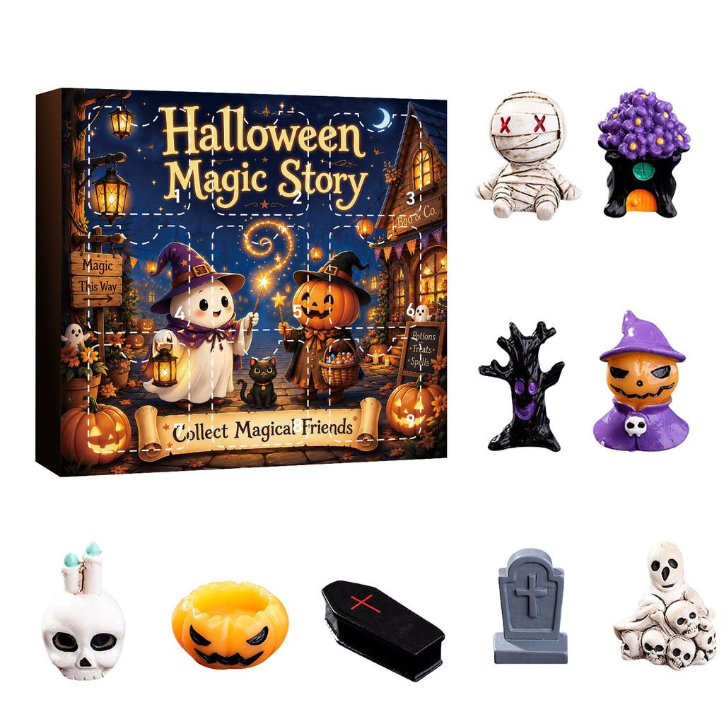 Halloween Skeleton Ghost Pumpkin Resin Figurines Set For Party Decor And Gift Giving