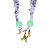 Vintage Cloth Wrap Scarf Necklace Stainless Steel Charm Pendant  Beach Jewelry