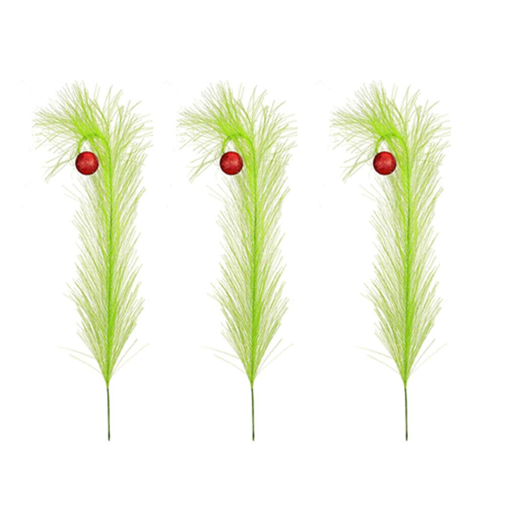 

3/5pcs Artificial Plush Green Branches, Christmas Tree Elf Decoration Christmas Tree Top Decoration Wreath DIY Home Decorations