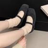 Temperament Flat-soled Doudou Shoes 2025 Autumn and Winter New High-end French Style Fluffy Women Wear Retro Mary Single Shoes