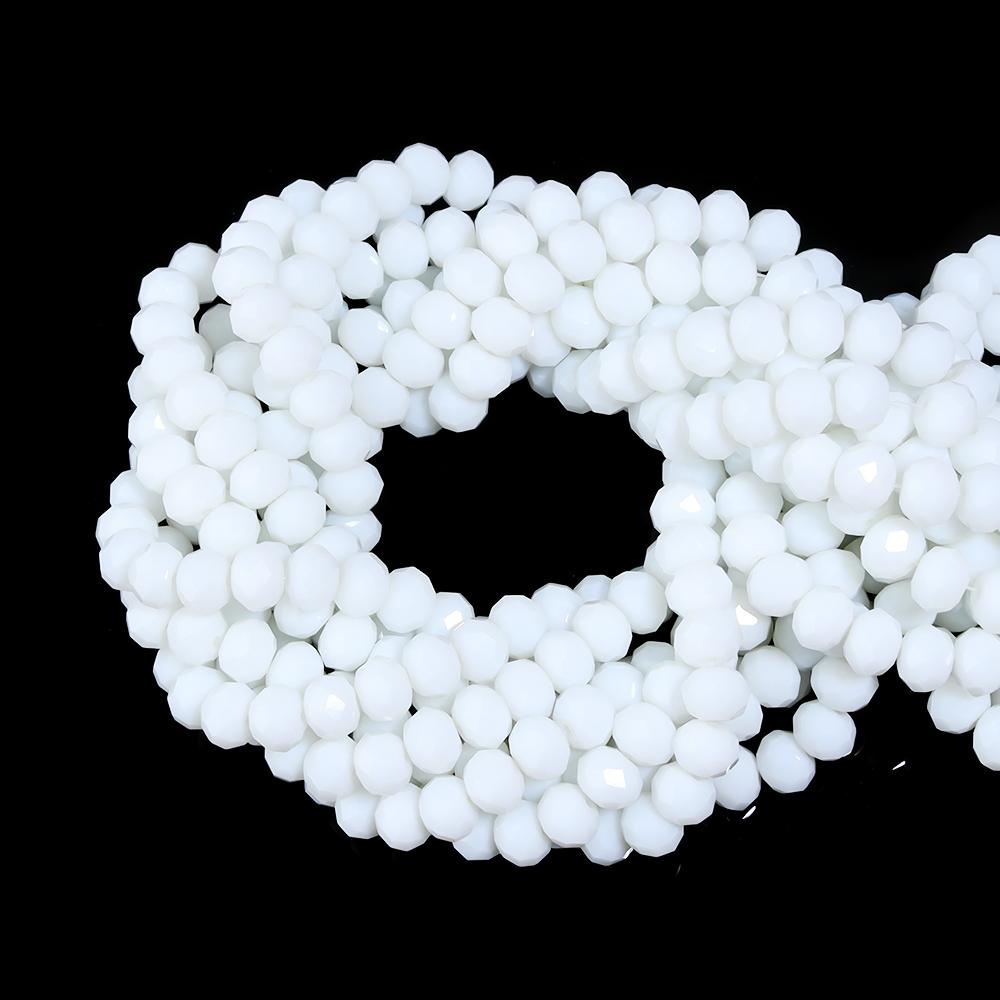 3 4 6 8 10mm Faceted Crystal Beads Porcelain White Glass Beads Loose Beads For Jewelry Making DIY Bracelets Necklace Accessories
