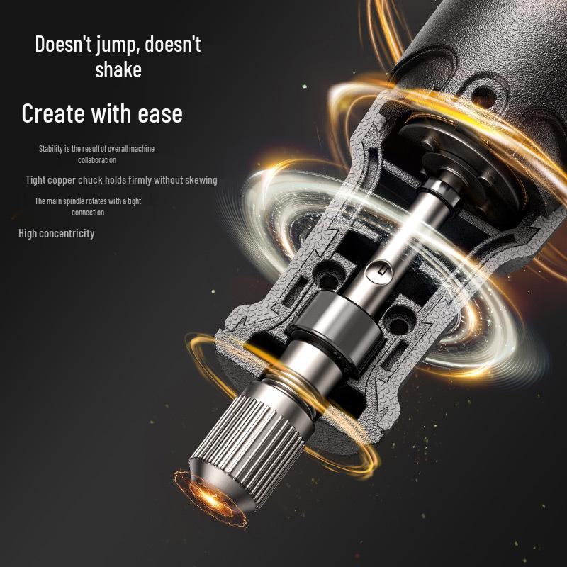 Handheld Electric Mini Grinder & Engraving Tool for Wood, Jade Polishing, and Carving