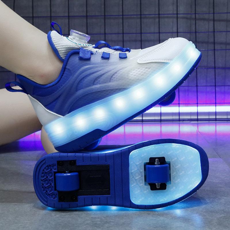 Cross-Border Supply Children's Roller Skates Adults Inline Skate Shoes Men Women's Retractable Glowing Shoes For Ice Skating
