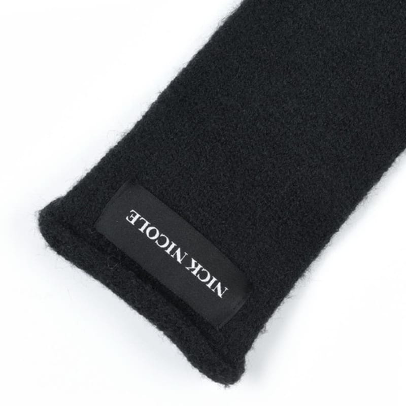 NICK&NICOLE NICOLE RIBBED KNIT GLOVES_BLACK