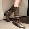 Fashion Knee High Boots Women 2024 Autumn Winter Warm Long Boot Female Black Low Heels Riding Boot Footwear Shoes Comfortable
