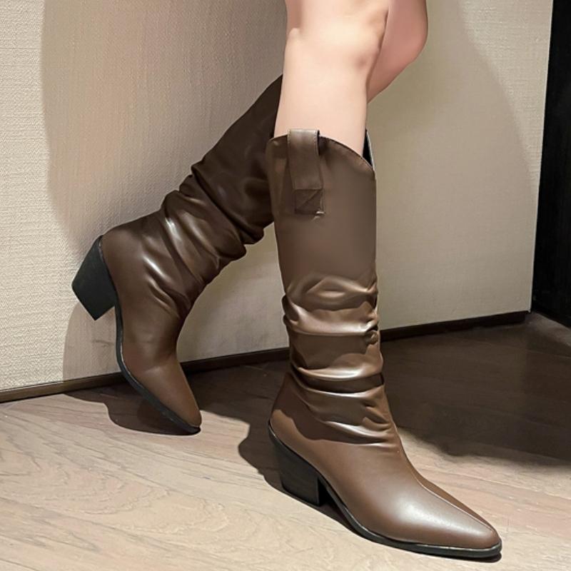 Fashion Knee High Boots Women 2024 Autumn Winter Warm Long Boot Female Black Low Heels Riding Boot Footwear Shoes Comfortable