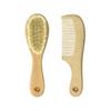 Green Sprouts Baby Brush Comb Hairbrush Comb for All Hair Types Newborns Infants Smooth Goat Hair Natural Wood Natural Beige &