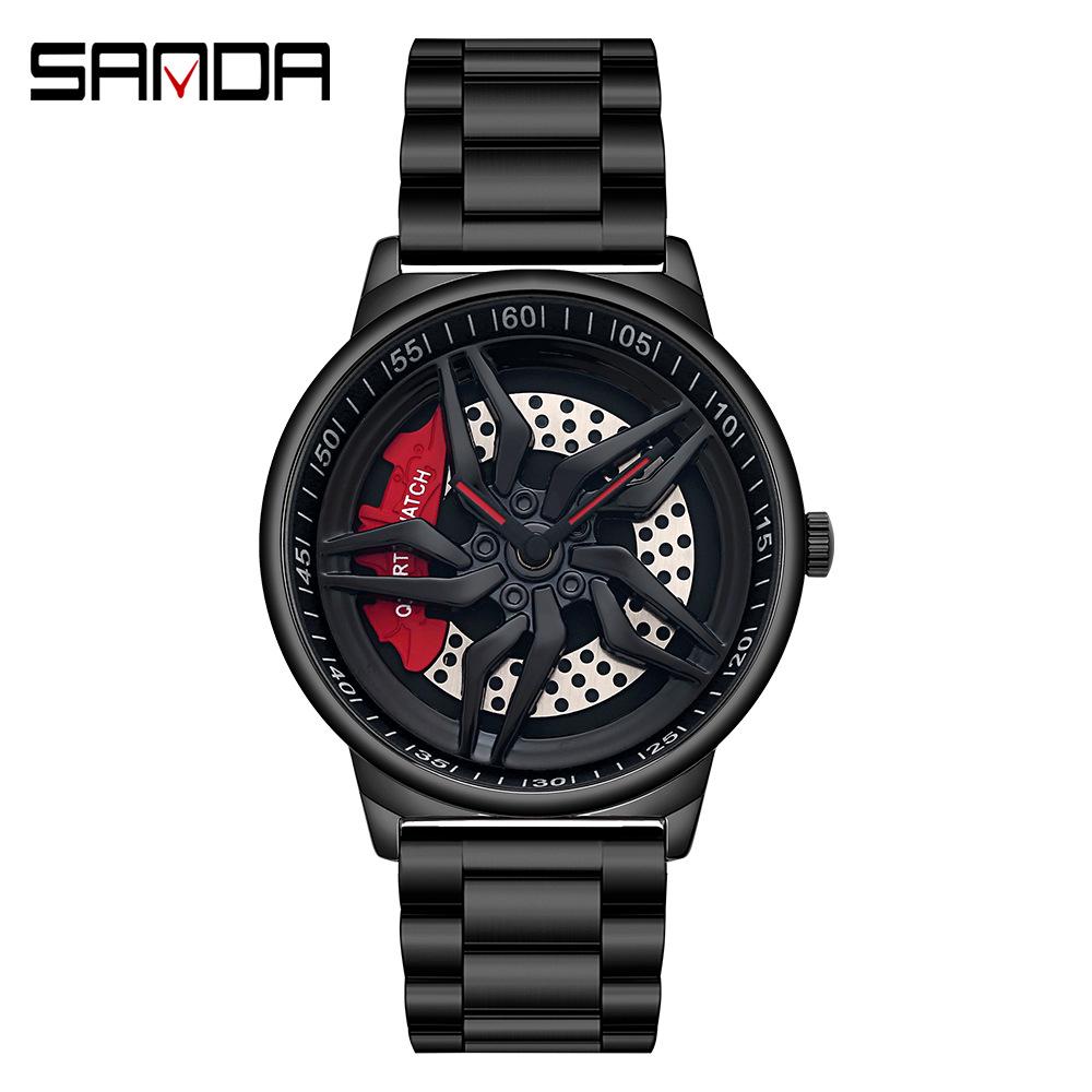 Sanda Meilleure Vente 1088 Montre pour Adolescent: Personnalisé, Cadran Rotatif 3D, Tendance, Quartz Étanche.