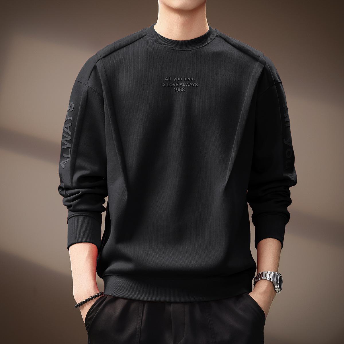 

Men s Retro Loose Fit Hoodie with Patchwork and Letter Print - Long Sleeve, Round Neck, Autumn/Winter Style 4XL (suitable for 105-115 kg)
