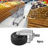 4pcs 2 Inch Swivel Caster Rubber Threaded Stem Roller Wheel for Trolley Furniture
