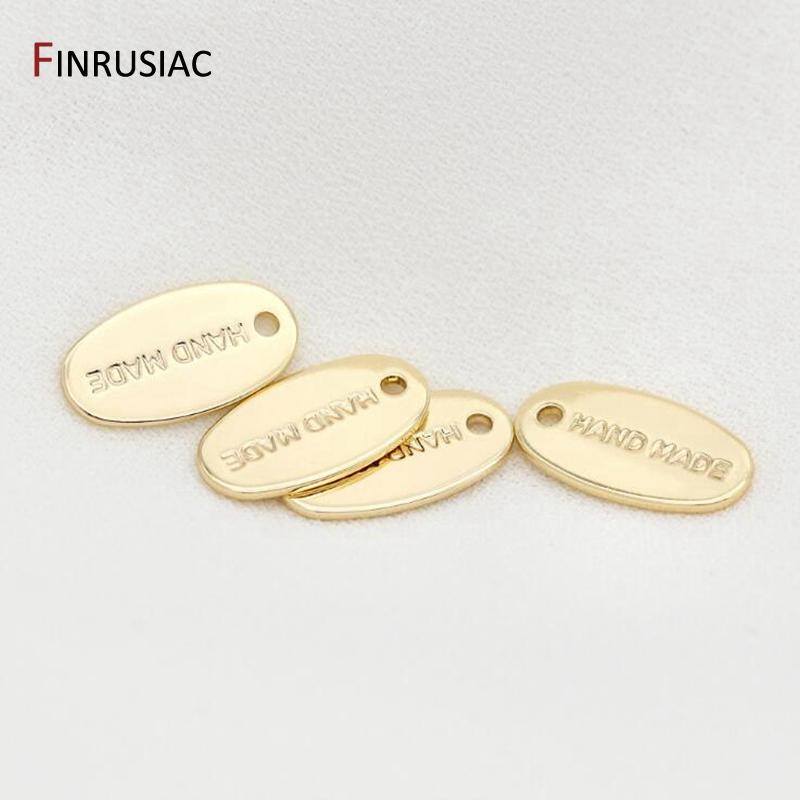 

DIY Jewelry Making 14k Gold Plated HAND MADE Letter Tag Charm Pendants Accessories For Bracelet Necklace 10 pieces