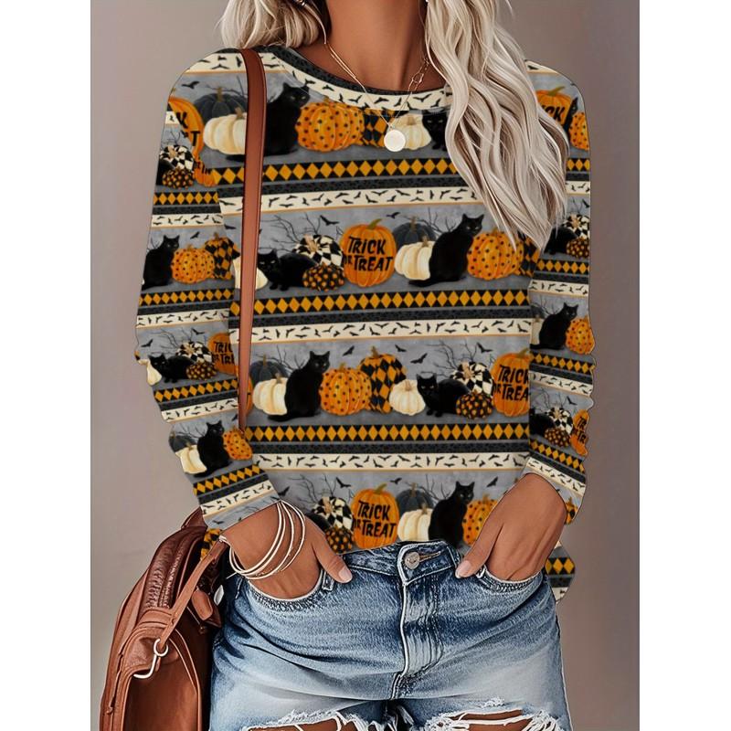 Womens Long Sleeve Crew Neck T-Shirt With 3D Flamingo Print Soft Milk Silk Fabric Loose Fit Casual 2025