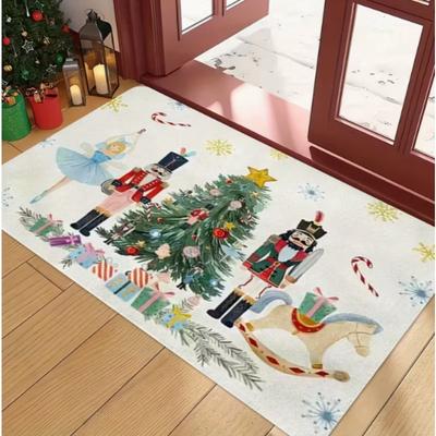 Christmas Nutcracker Christmas Gift Decoration Printing Fashion Door Mat Enlarged Carpet Camping Car Design Farmhouse Decoration