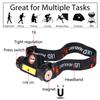 LED High Power Headlamp: USB Rechargeable, Magnetic, COB Light for Outdoor, Cycling, Emergency, Fishing, and Work