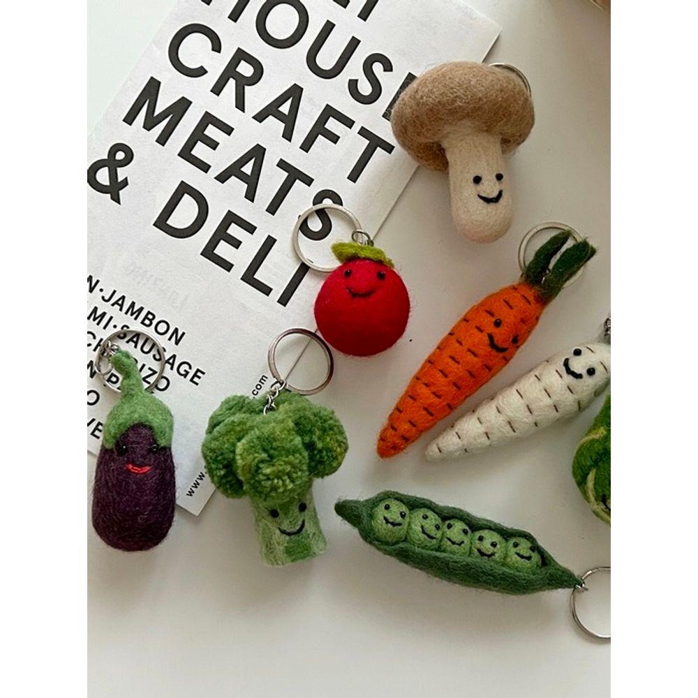 Elegant Table Veggie Friends Keyring 13 Types Keychain Handmade Doll