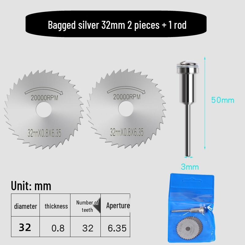 High-Speed Steel Circular Saw Blade Set for Wood, Plastic & Metal - Miniature Size for Hand Drills & Electric Grinders
