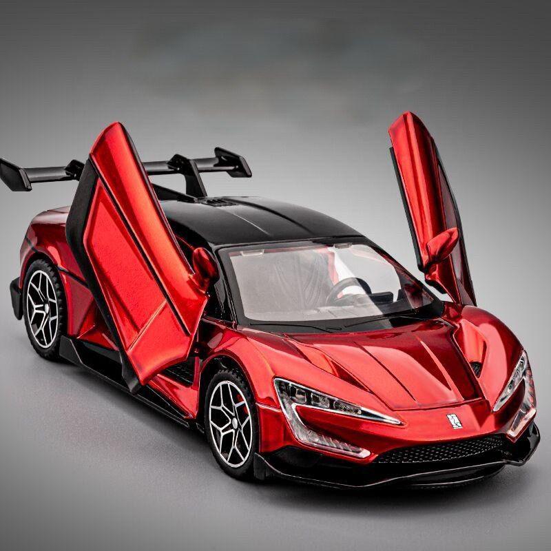 1/32 BYD Yangwang U9 Alloy Sports Car Model Diecasts Metal Track Racing Vehicles Car Model Simulation Sound Light Kids Toys Gift