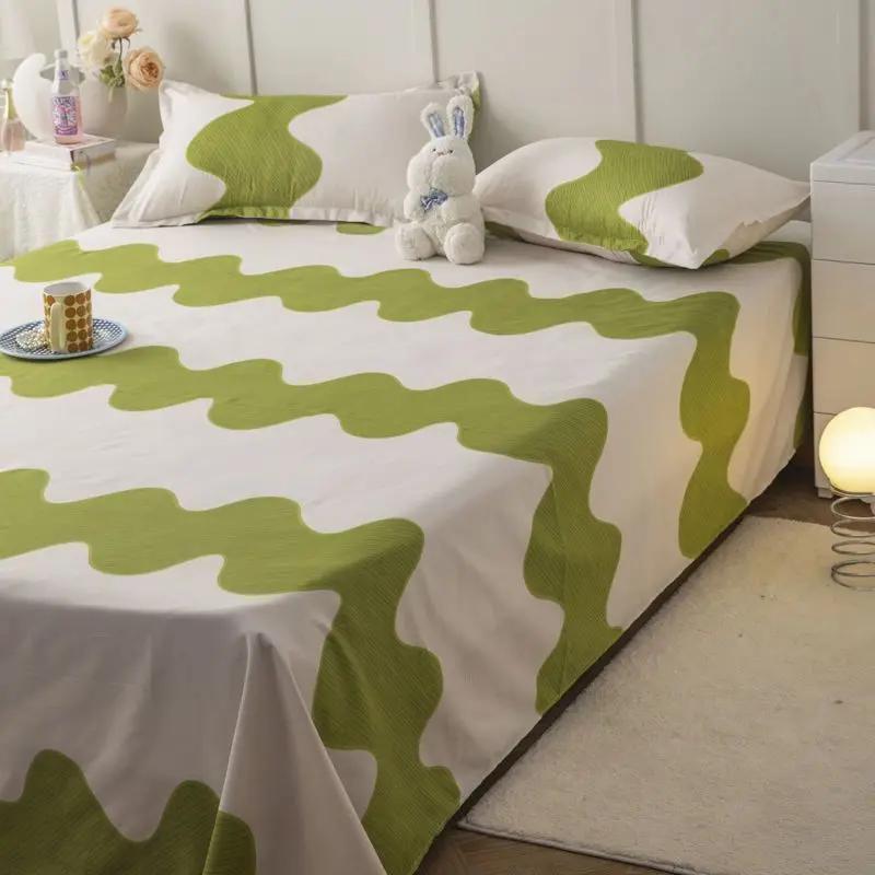 Schlafzimmer Bettlaken Uni Gemütlich Weich Bequem Hautfreundlich Waschbar Hotel Rutschfest Schlicht Bettdecke Zuhause Doppel Einzel Studentenwohnheim