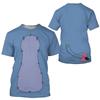T-shirt da uomo stampata in 3D con stampa di animali, manica corta, girocollo, pullover, top casual
