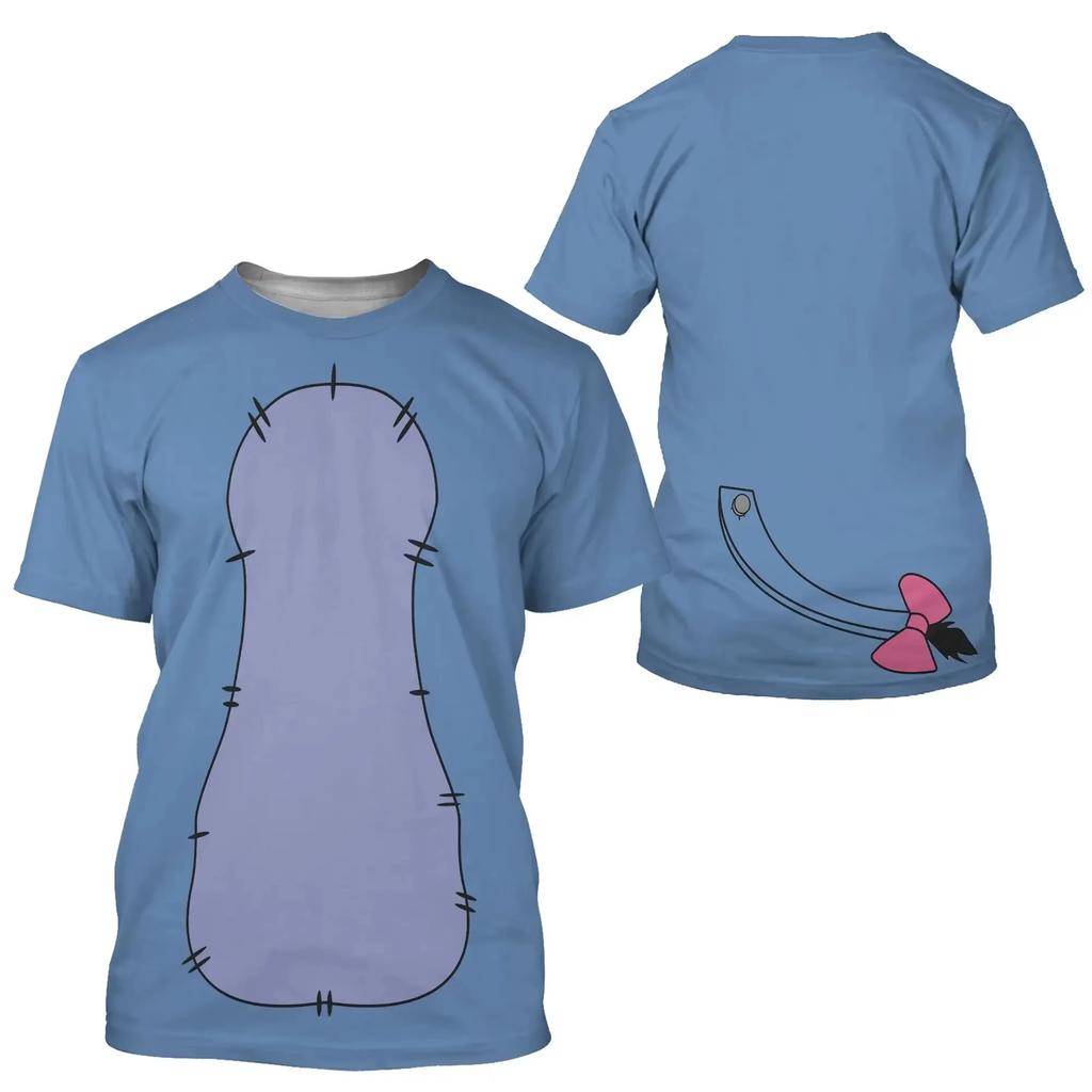 T-shirt da uomo stampata in 3D con stampa di animali, manica corta, girocollo, pullover, top casual