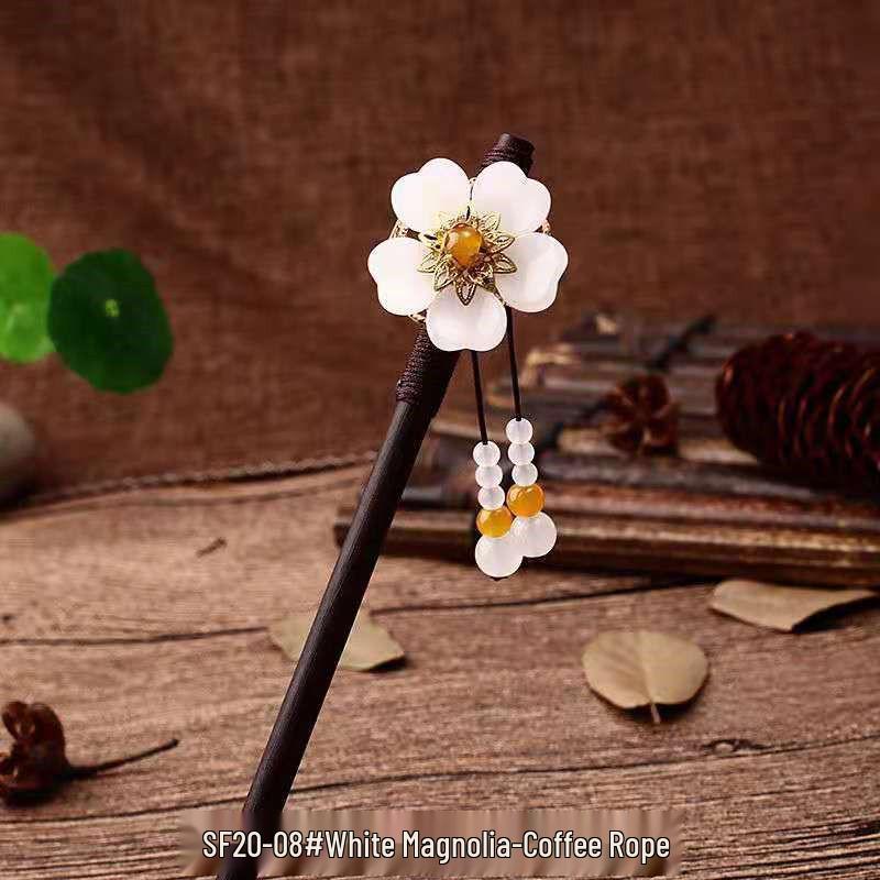 Tassel Wooden Hairpin: Chinese Style Ethnic Hanfu and Qipao Accessory