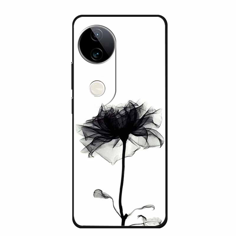 For Vivo V50 Back Cover Case VivoV50 Coque Black Silicone Soft Phone Cases For Vivo V50 5G Case V 50 Funda Para Protective Shell Vivo V50 5G