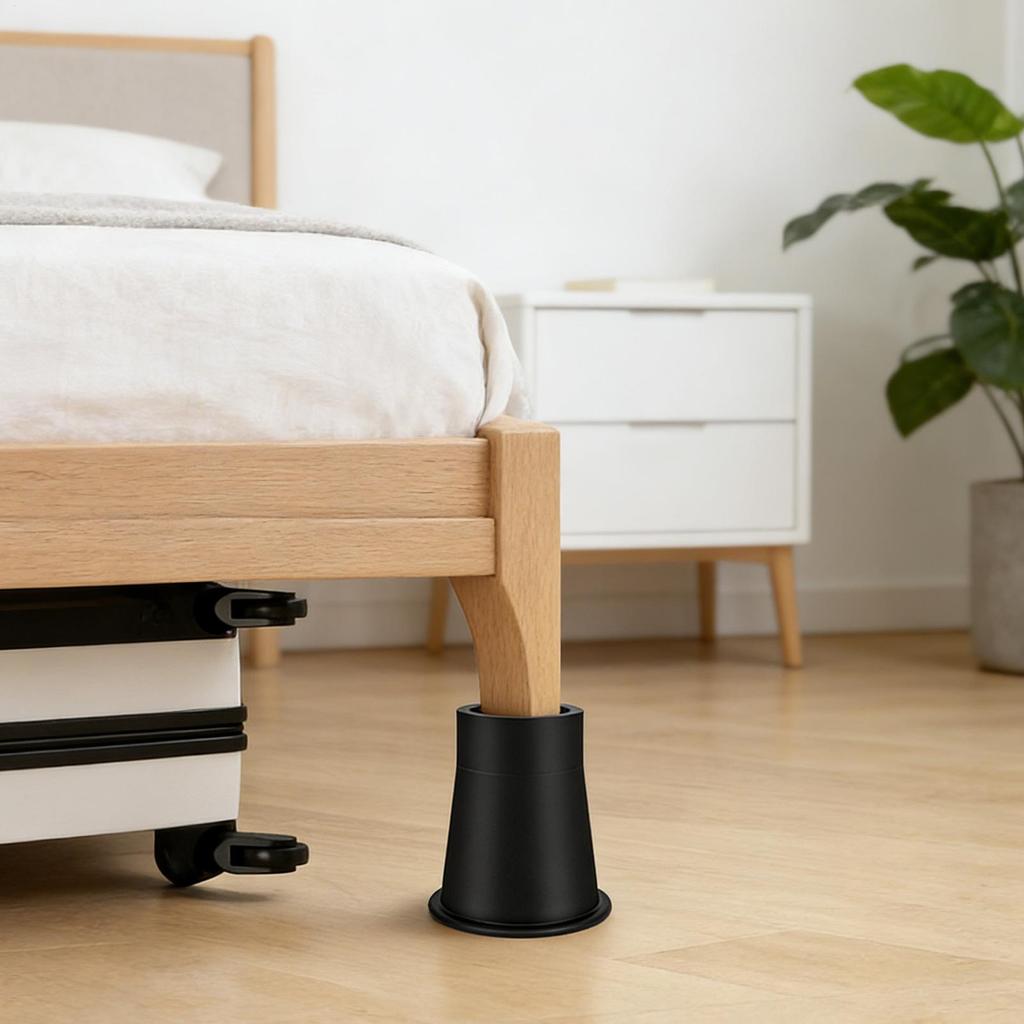 4Pcs Furniture Riser Round Rubber Sofa Riser Adjustable Bed Leg Extender Stand Heavy Duty Bed Lifts Risers For Bed Chair Leg