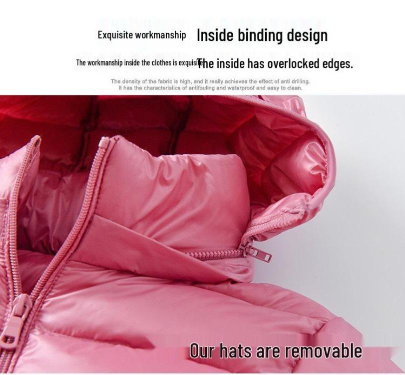 Winter Autumn Women Plus Size Lightweight Down Jacket Detachable Hood Warm Mid Length Coat