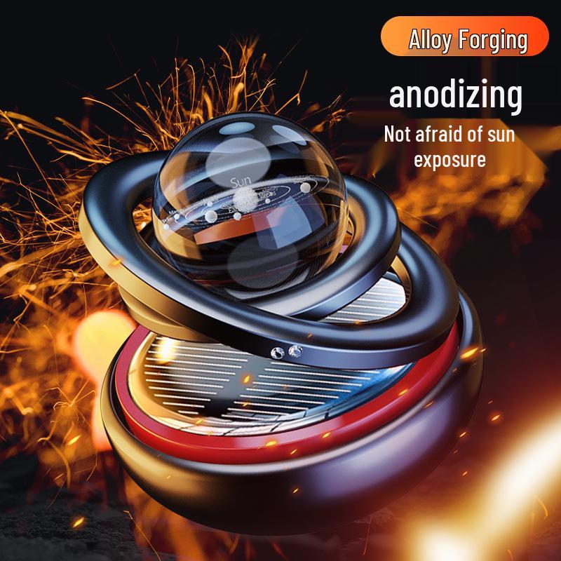 Interstellar Rotating Solar Car Air Freshener - Safe, Fragrant Ornament for Your Journey