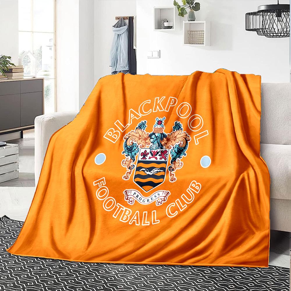 Coperta in Flanella con Stemma del Blackpool Football Club, Poliestere Morbido, Design Moderno, Per Tutte le Stagioni per Campeggio, Viaggi, Regali per le Feste o Compleanni