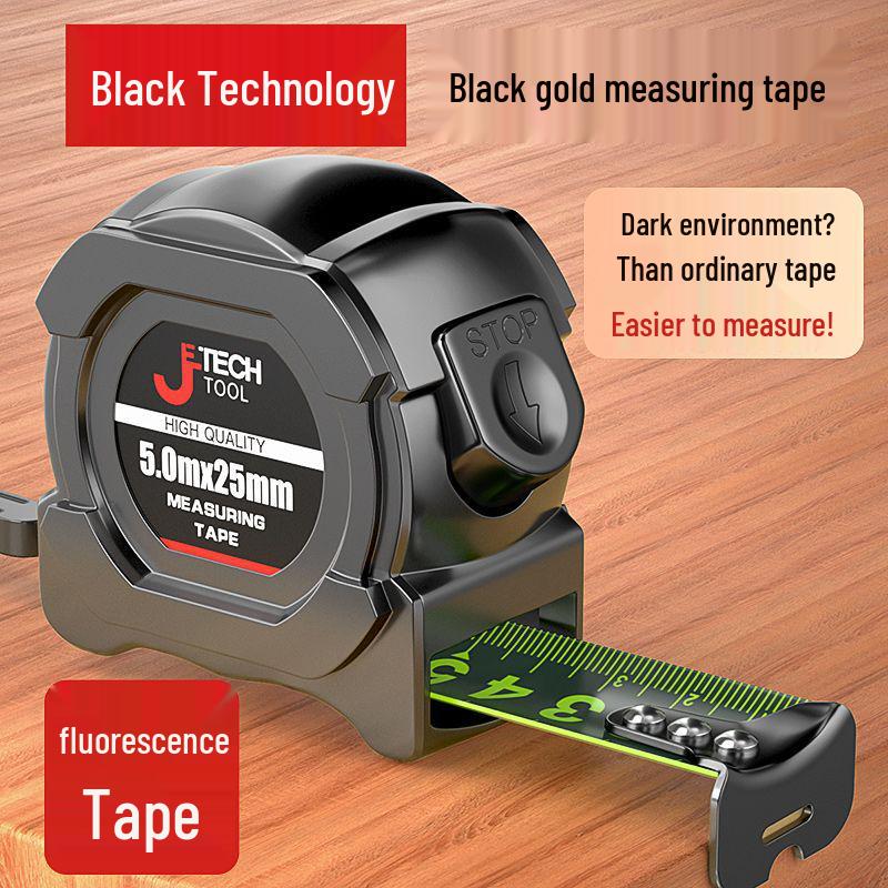 High-Precision Fluorescent Self-Locking Steel Tape Measure – 5m, 7.5m, 10m, Thickened & Wear-Resistant