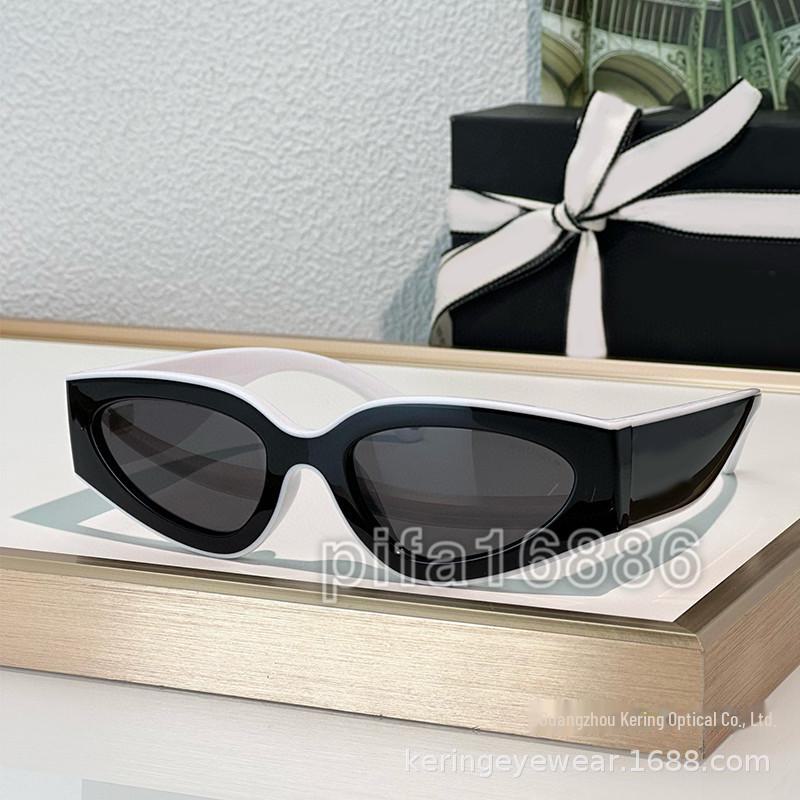 

25 сонцезахисних окулярів Xiaoxiang Cat Eye Cross Border: Стильний чорно-білий тренд для схуднення обличчя, рекомендований інтернет-знаменитістю (Модель 6057)