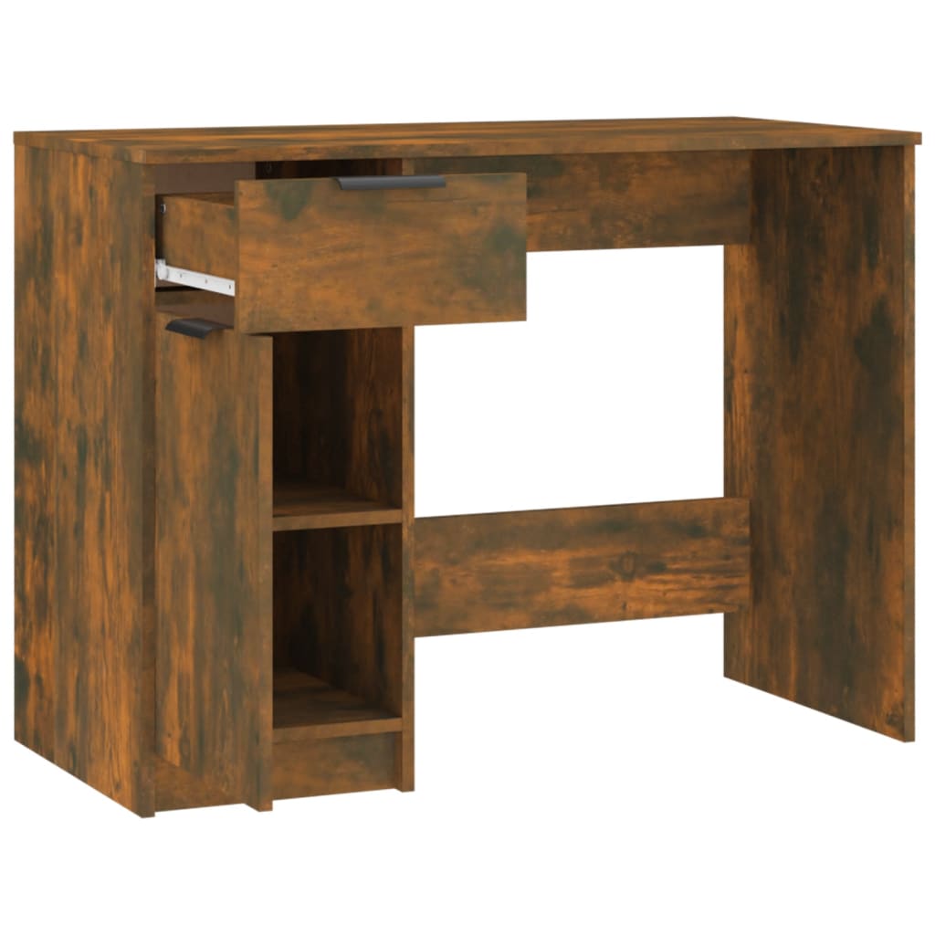 Writing Desk Smoked Oak 100x50x75 cm Particleboard