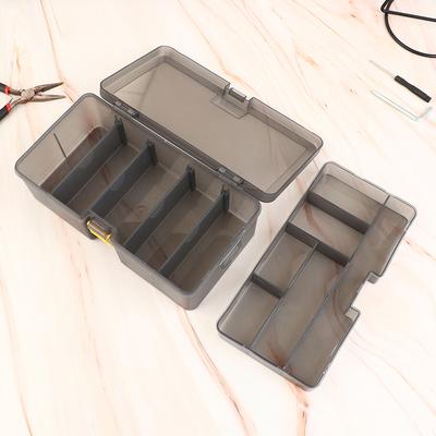 Dvouvrstvý box na nástrahy a náčiní Rybářské příslušenství Nastavitelný plastový rybářský box Falešná nástraha Háček Nářadí Úložné boxy Rybářské vybavení