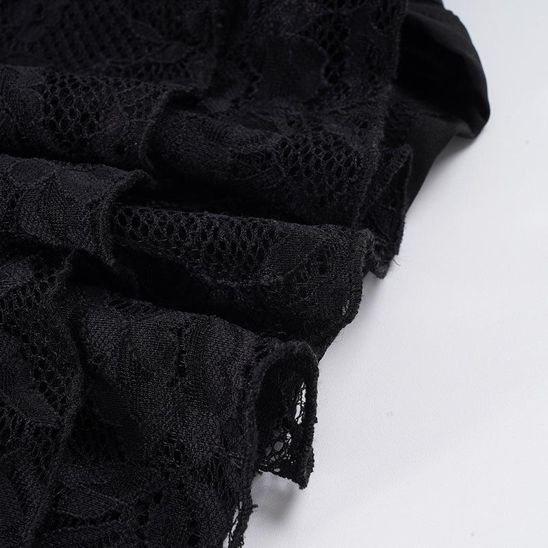 Spicy Girl Style Lace Patchwork Dark Sexy Bow Short Skirt - European & American New Arrival