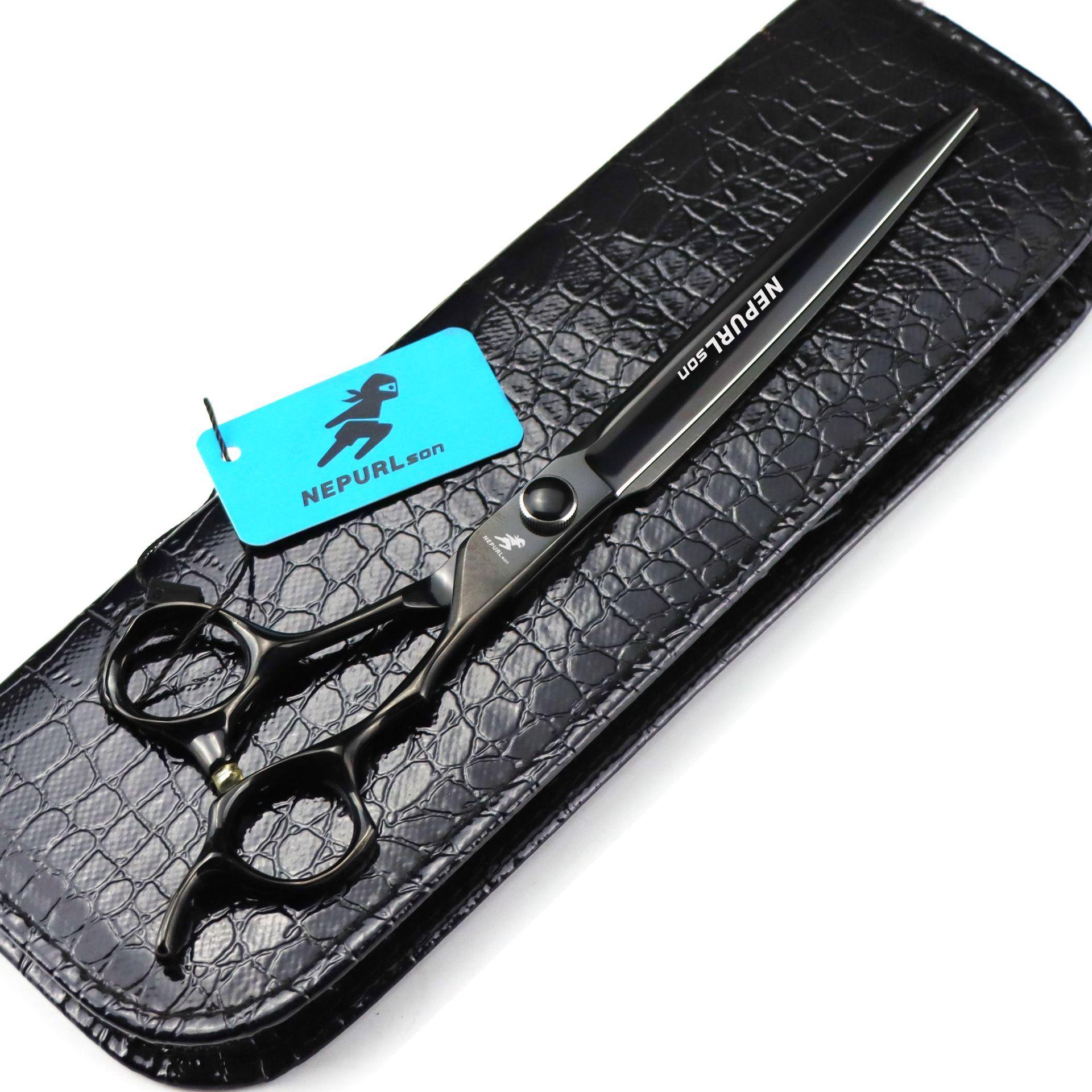 8 inch black high-end axe knife head, pet grooming scissors, straight scissors, pet trimming scissors, grooming scissors Black ax straight