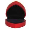 Heart Shaped Ring Box Elegant Stylish Jewelry Display Gift Box with LED Light for Engagement WeddingRed
