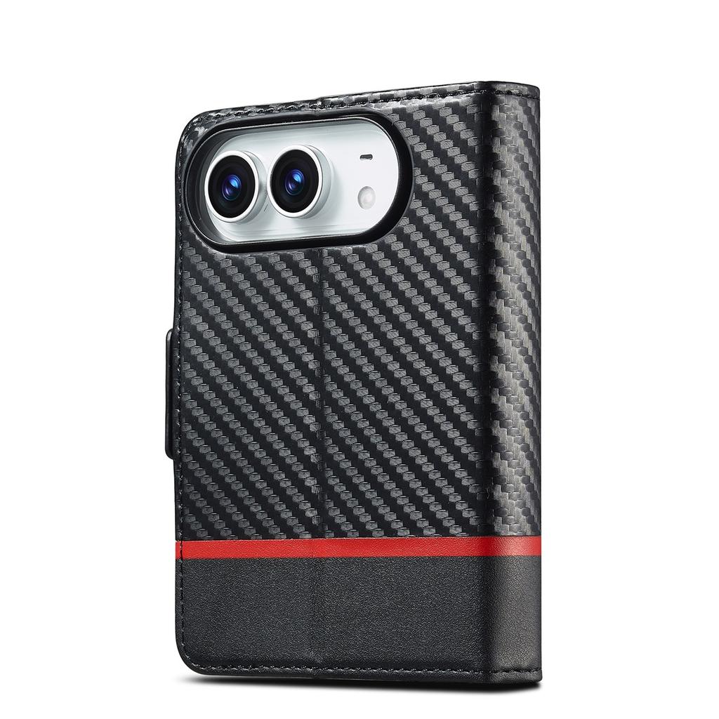 For IPhone Duo Case Luxury Carbon Fiber Leather Flip Wallet Card Slot Shockproof Back Cover Accessories for IPhone Ultra Fold