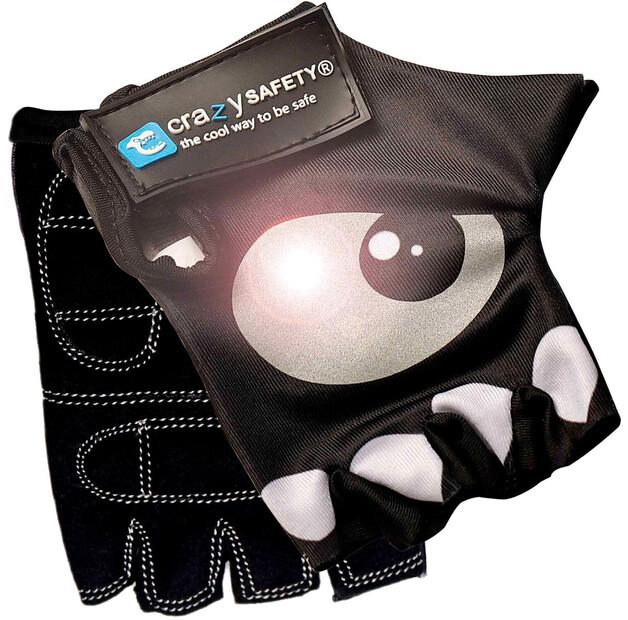Велоперчатки Crazy Safety рефлектирующие (черный) S