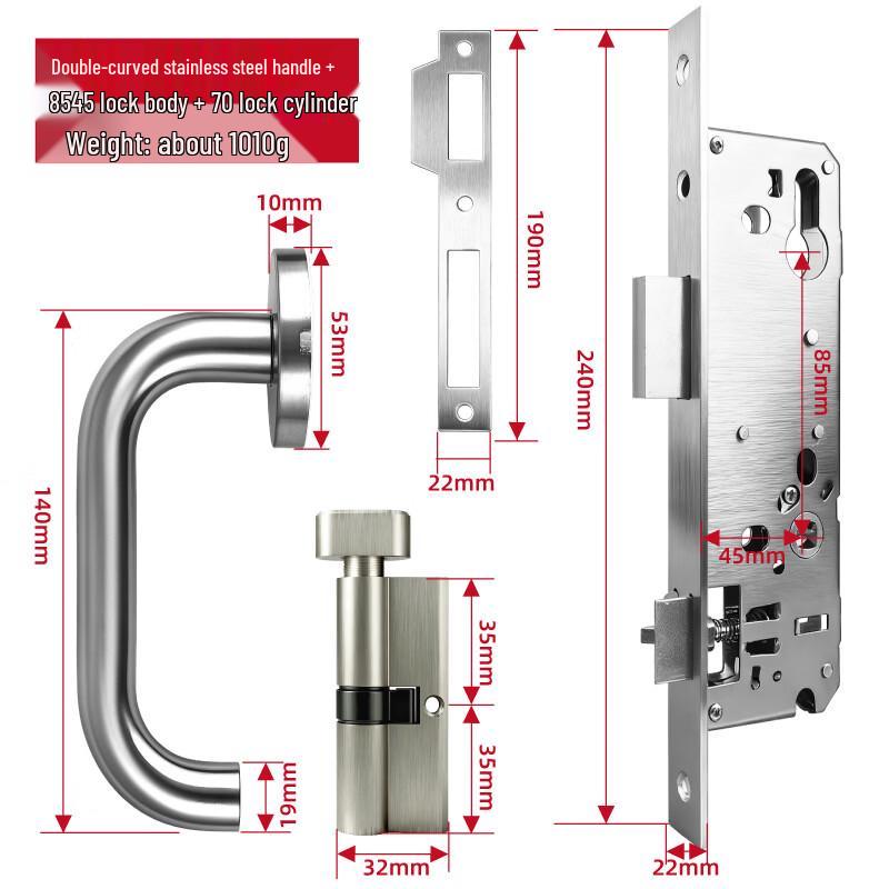 SK055F 304 Stainless Steel European Fire Door Lock