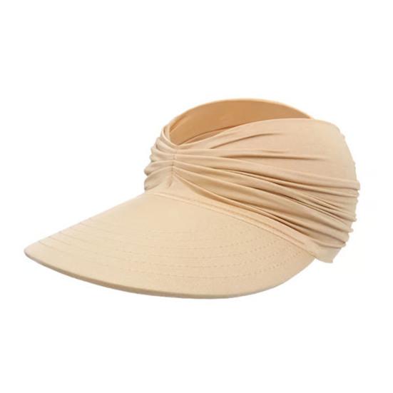 Women Sun Hat Empty Top Design Elastic Band UV Protection Hat with Ponytail Holes Outdoor Exercise Hat