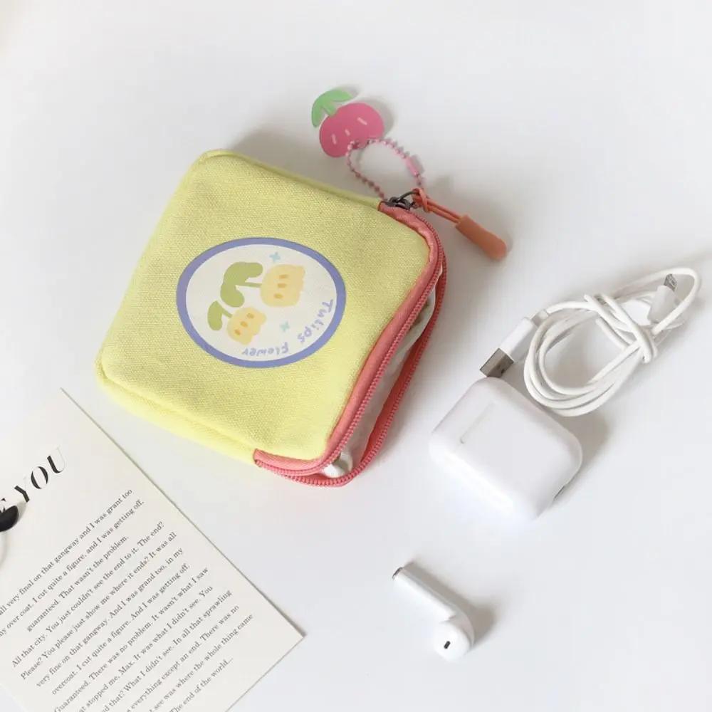 Cute Girls Coin Purse Spring Summer Simple Tulip Wallet Women Napkin Storage Bag Student Simple Small Item Bag Coin Purses