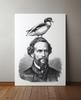 Portrait Poster with a Bird On the Head