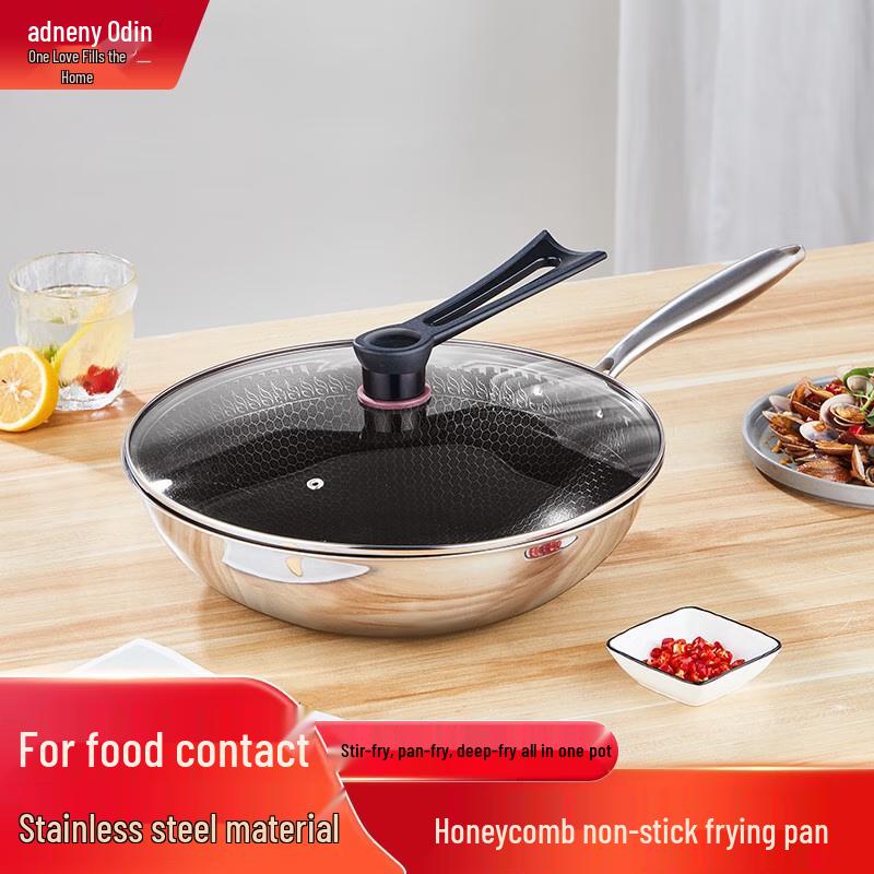

Adneny 304 Stainless Steel Honeycomb Non-Stick Wok