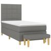 Maison Exclusive - Sommier à lattes de lit avec matelas Gris foncé 90x200 cm Tissu