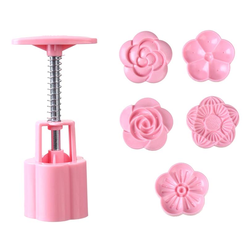 71G Mooncake Mold Mid-Autumn Festival Hand-Pressure Flower Moon Cake Mould Diy Hand Mooncake Pressure Fondant Decoration Tools