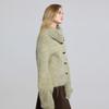 Women's Long-Sleeve Stand-Collar Wool Knit Cardigan